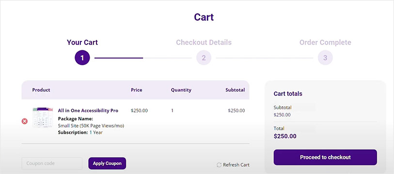 purchase plan ada website accessibility for BigCommerce