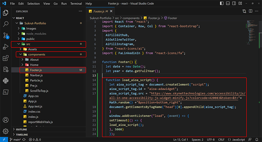 react wcag web accessibility
