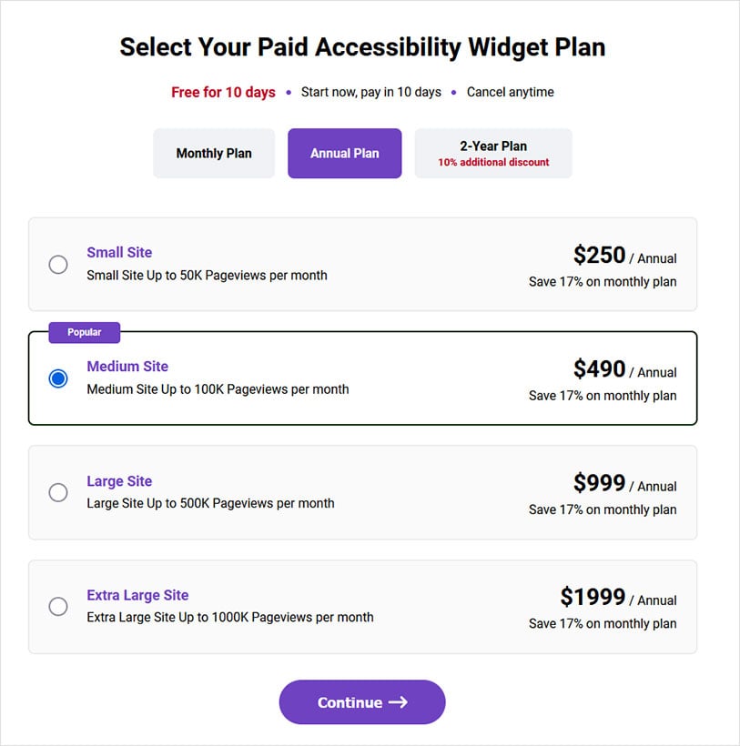 website ada accessibility widget