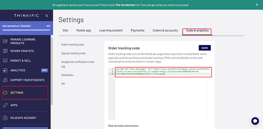 thinkific wcag web accessibility