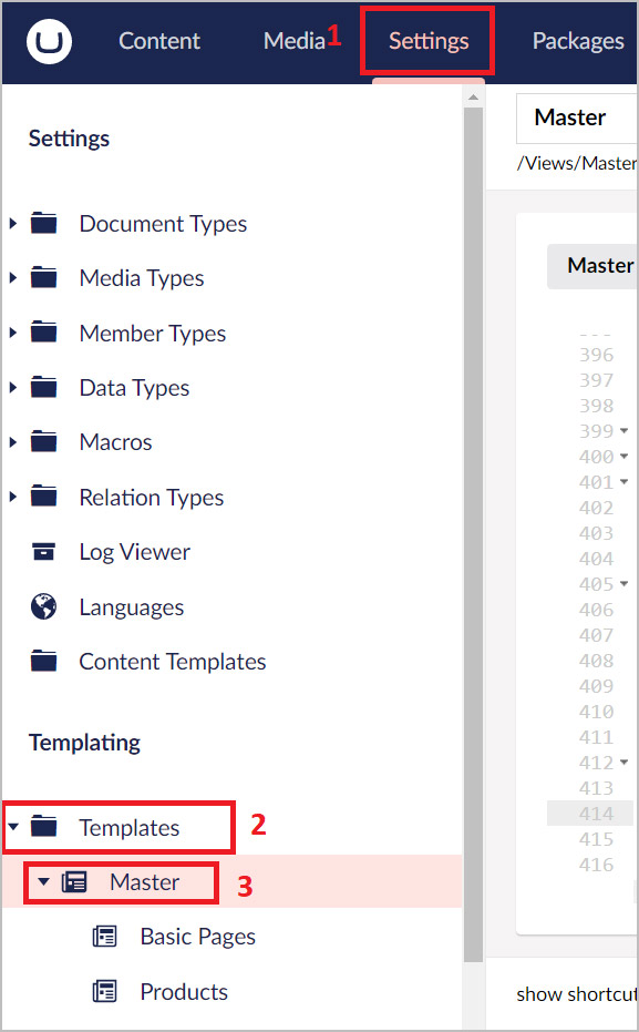 Umbraco website file structure