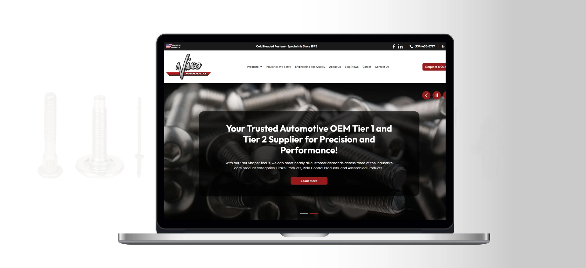 Website Revamp and SEO for Michigan automotive fasteners manufacturer